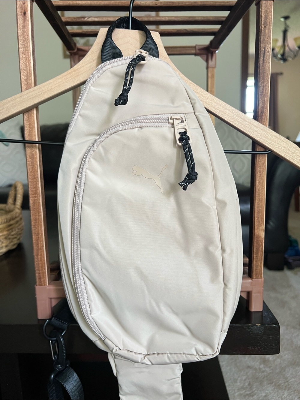 Puma Beige/Tan Sling Belt Bag with Black Accents